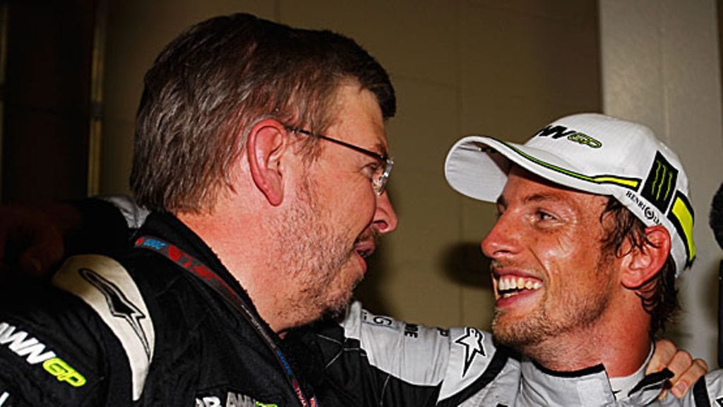 Ross Brawn ja Jenson Button, kuva: Mark Thompson/Getty Images