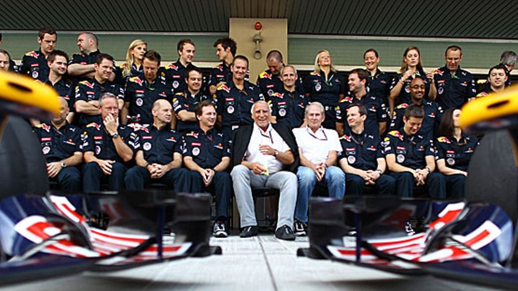 Dietrich Mateschitz, Adrian Newey, Christian Horner, Getty/Vladimir Rys