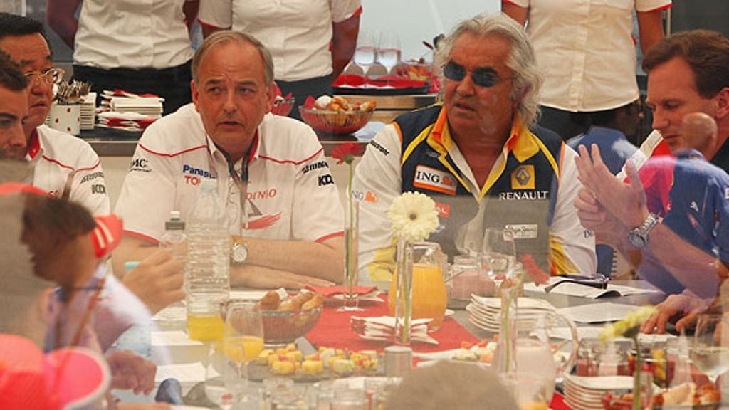 John Howett, Flavio Briatore ja Christian Horner (Kuva: Mark Thompson/Getty Images)