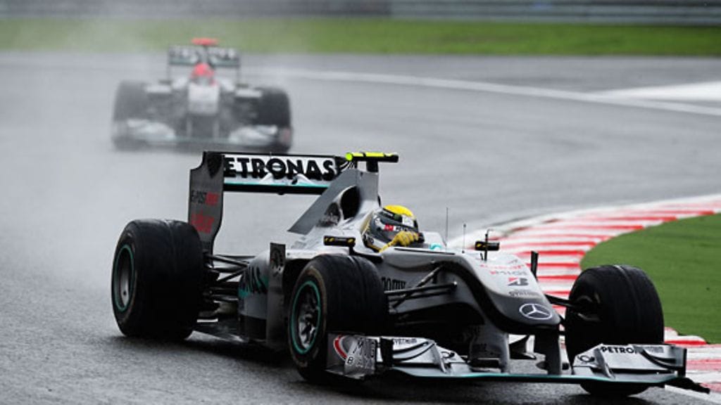 Nico Rosberg ja Michael Schumacher, kuva: Clive Mason/Getty Images