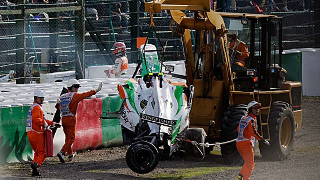 Vitantonio Liuzzin auto meni romuksi Brasiliassa.