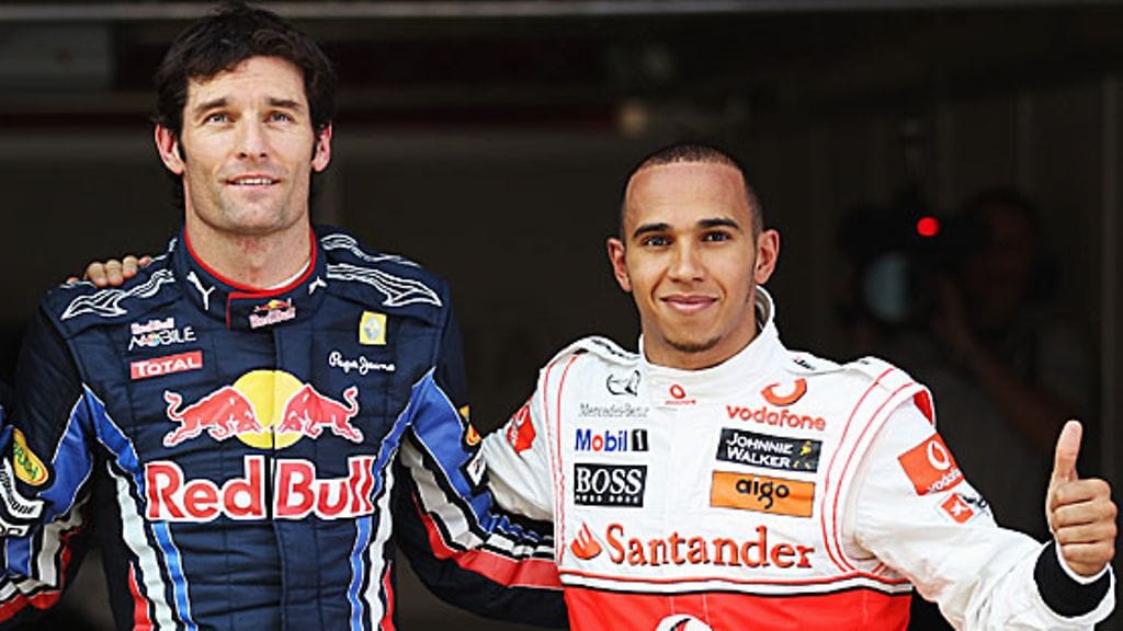 Mark Webber ja Lewis Hamilton, kuva: Mark Thompson/Getty Images