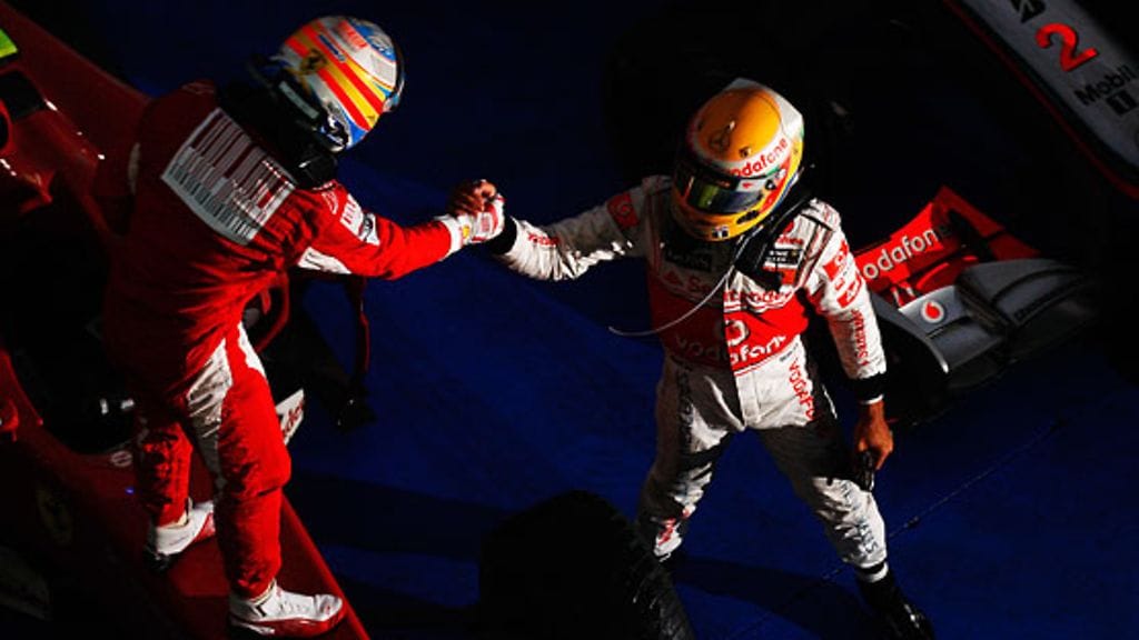 Fernando Alonso ja Lewis Hamilton, kuva: Mark Thompson/Getty Images