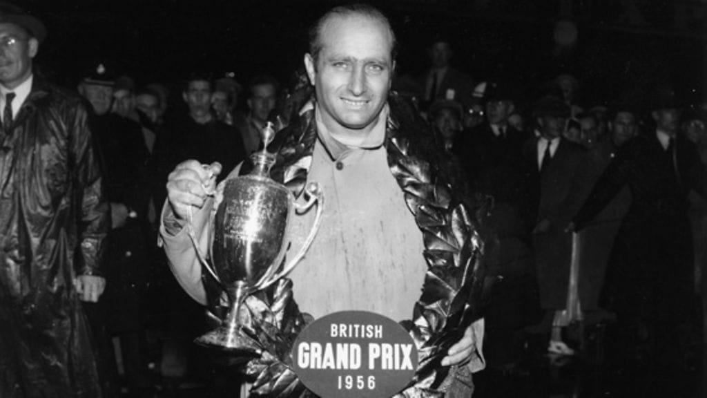 Juan Manuel Fangio voitti Britannian GP:n 1956.