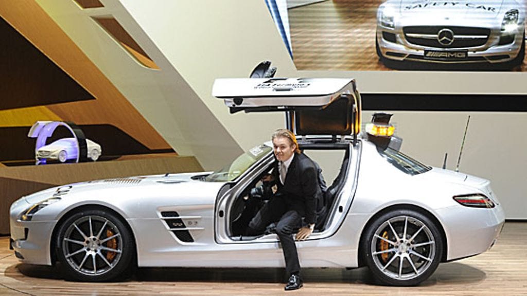 Nico Rosberg ja Mercedes-Benz SLS AMG, kuva: Uli Deck/EPA