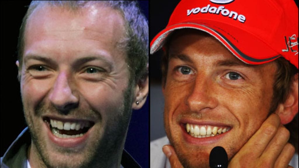 Chris Martin ja Jenson Button, Photo: Malcolm Griffiths/Getty Images