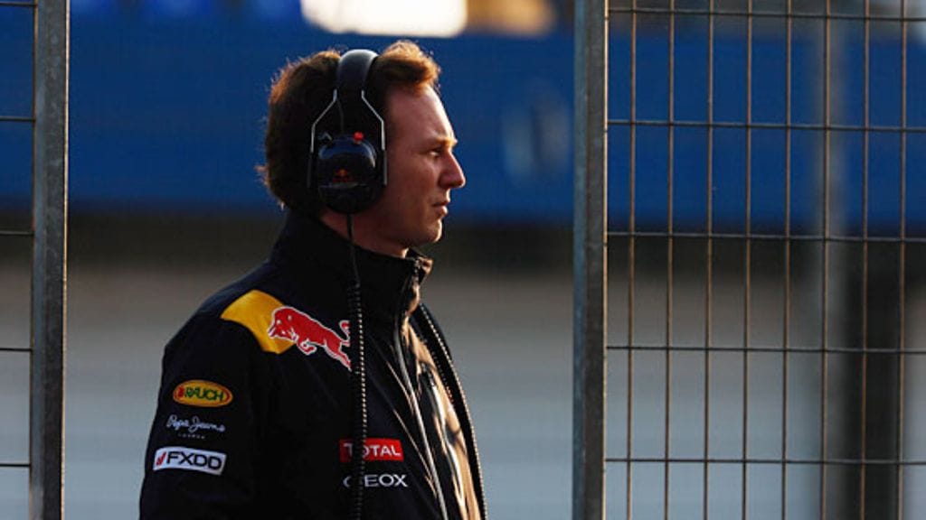 Christian Horner Jerezin talvitesteissä.