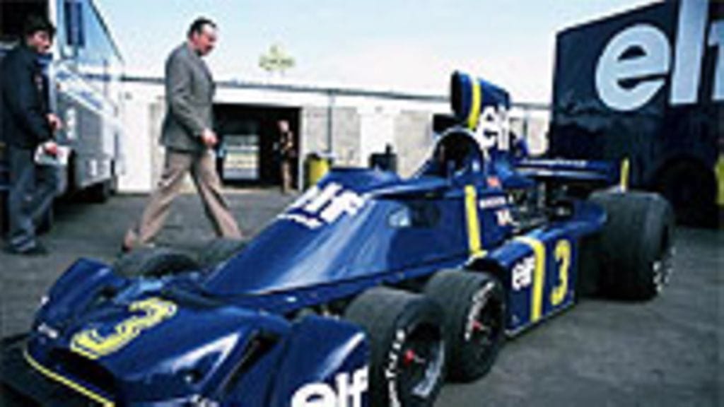 Tyrrell P34, kuusipyöräinen F1-auto 1976, photo: AllsportUK/Getty Images