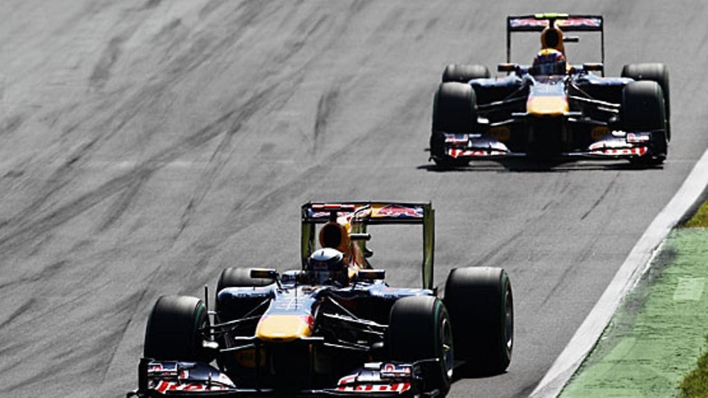 Sebastian Vettel ja Mark Webber, kuva: Paul Gilham/Getty Images