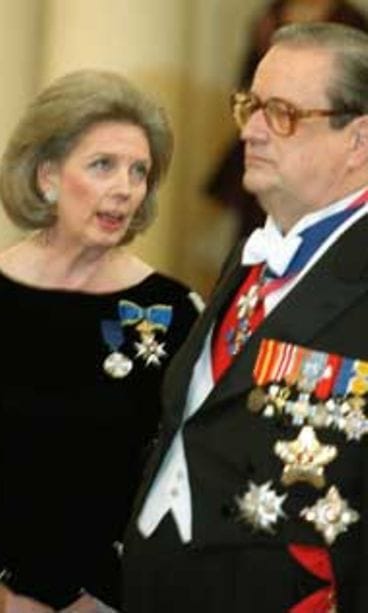 Jane ja Aatos Erkko Linnan juhlissa.