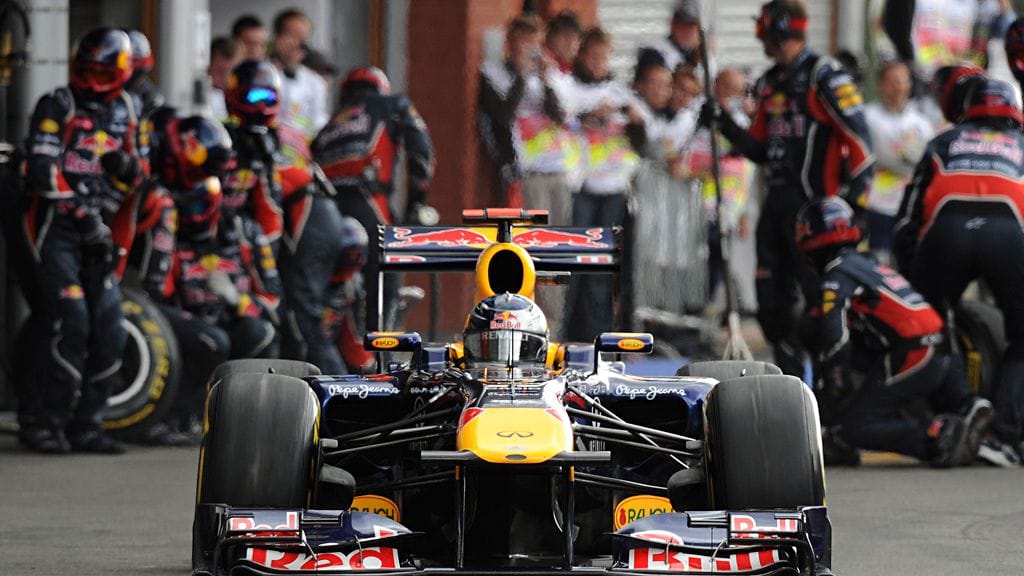 Sebastian Vettel Span varikolla