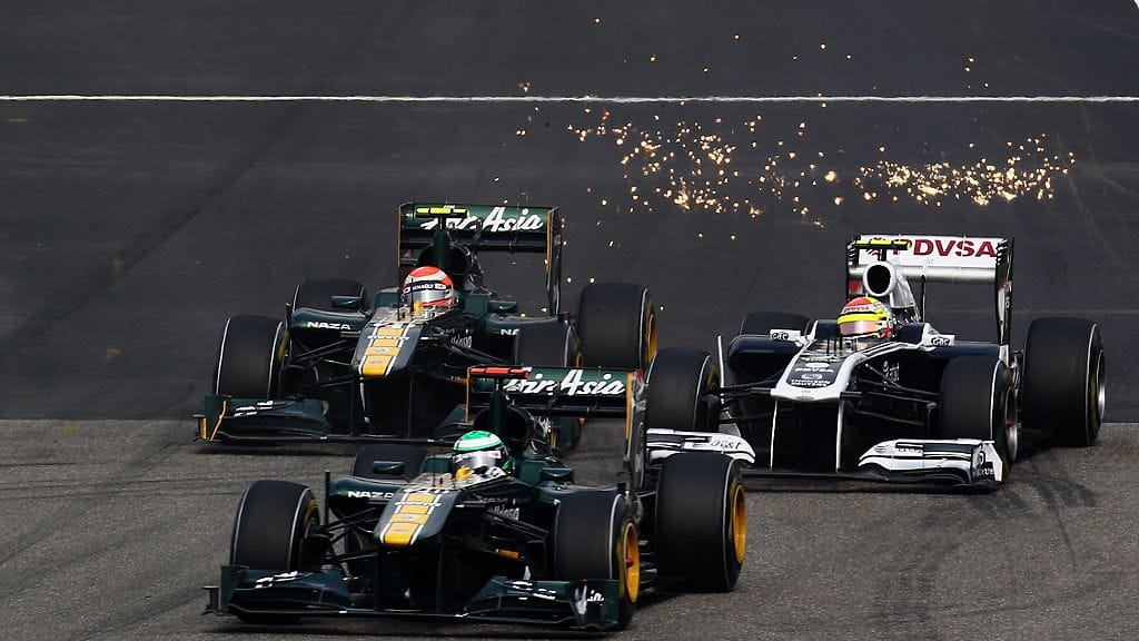 Heikki Kovalainen ja Jarno Trulli kisasivat Williamsin Pastor Maldonadon kanssa Kiinassa.