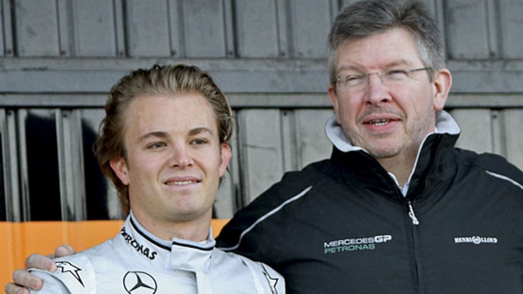 Nico Rosberg ja Ross Brawn, kuva: EPA/KAI FORSTERLING