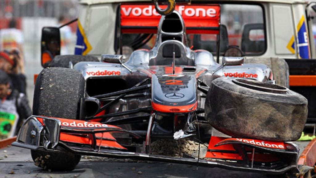 Lewis Hamiltonin auto Espanjan GP:n jälkeen 2010, Photo: Vladimir Rys Bongarts