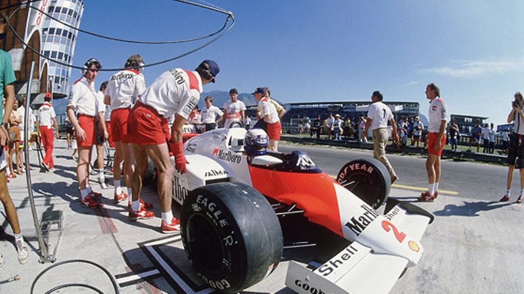 Alain Prost, McLaren, 1985.