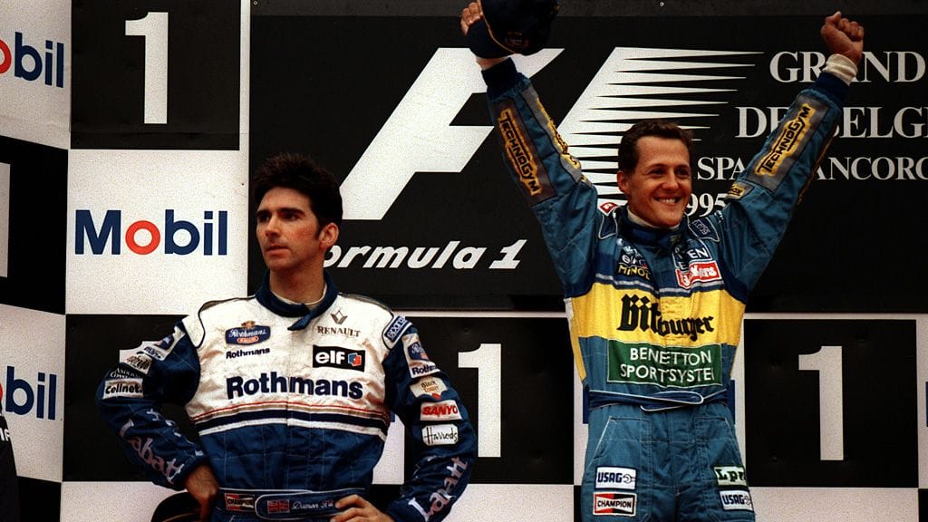 Schumi ajoi yhden uransa hienoimmista voitoista Belgian GP:ssä 1995.
