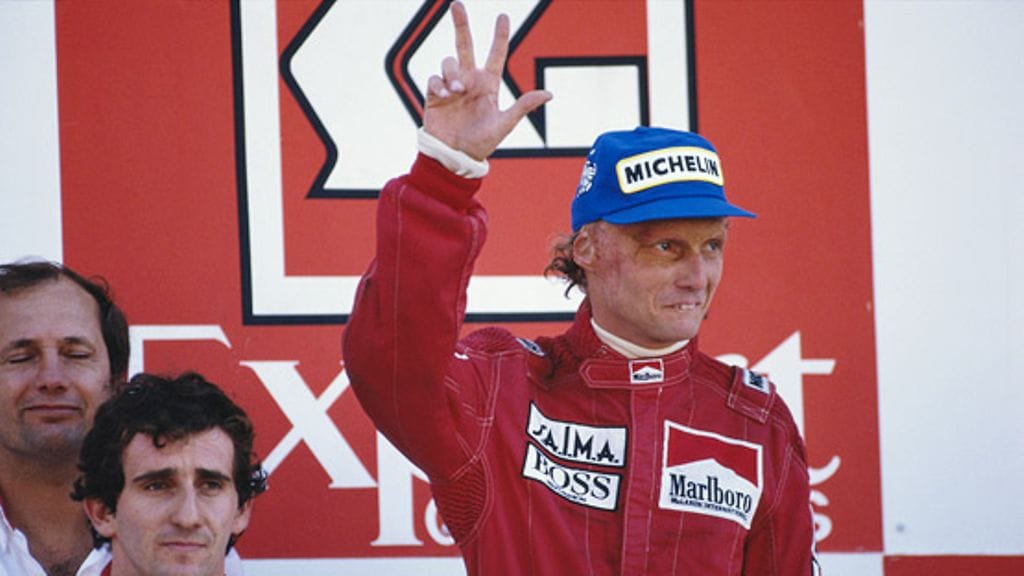 Alain Prost ja Niki Lauda Portugalin GP:ssä kaudella 1984.
