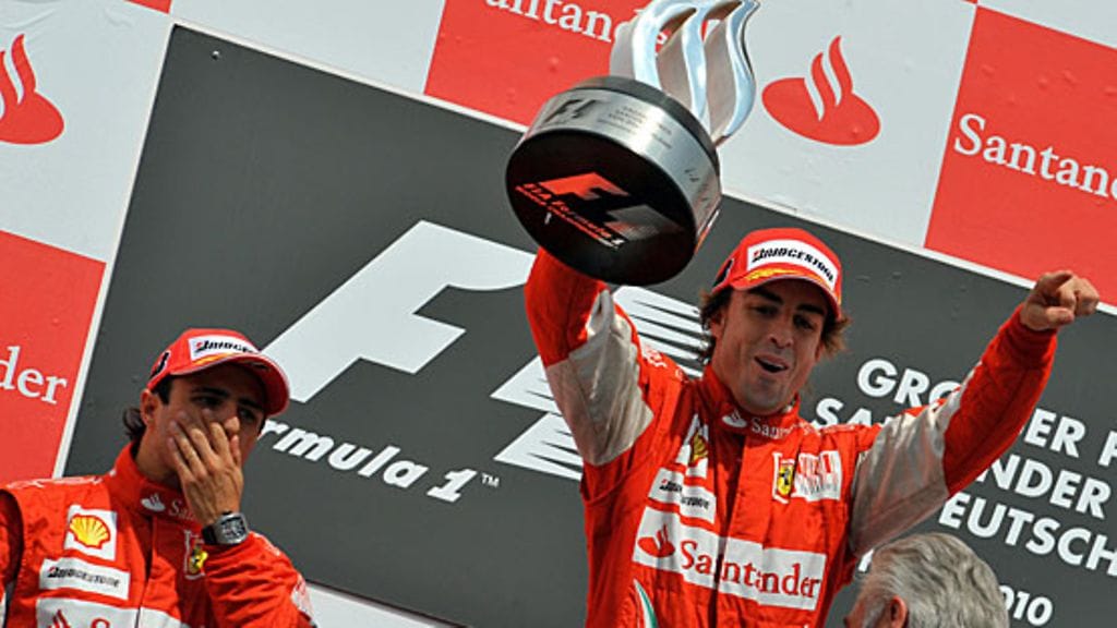 Felipe Massa ja Fernando Alonso Saksassa, kuva: EPA/CARMENJASPERSEN