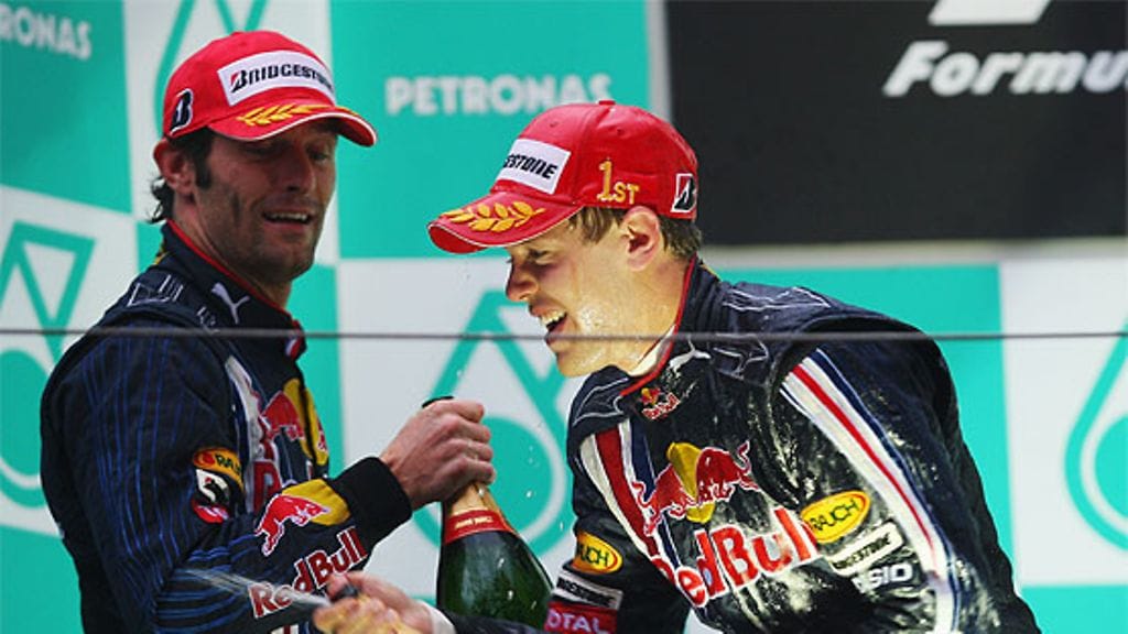 Mark Webber ja Sebastian Vettel, kuva: Mark Thompson/Getty Images