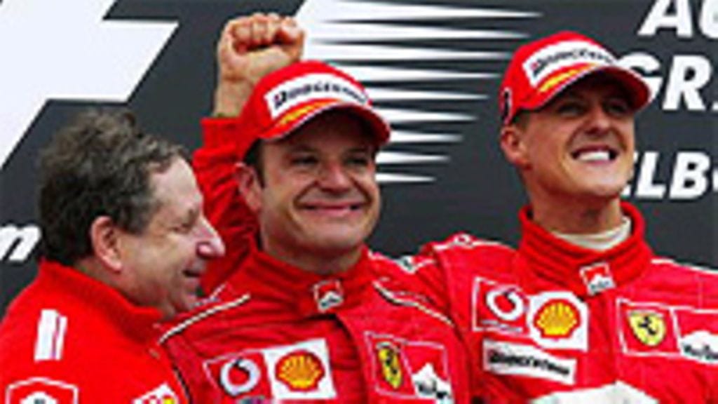 Todt, Barrichello ja Schumi, kuva: Mark Thompson/Getty Images