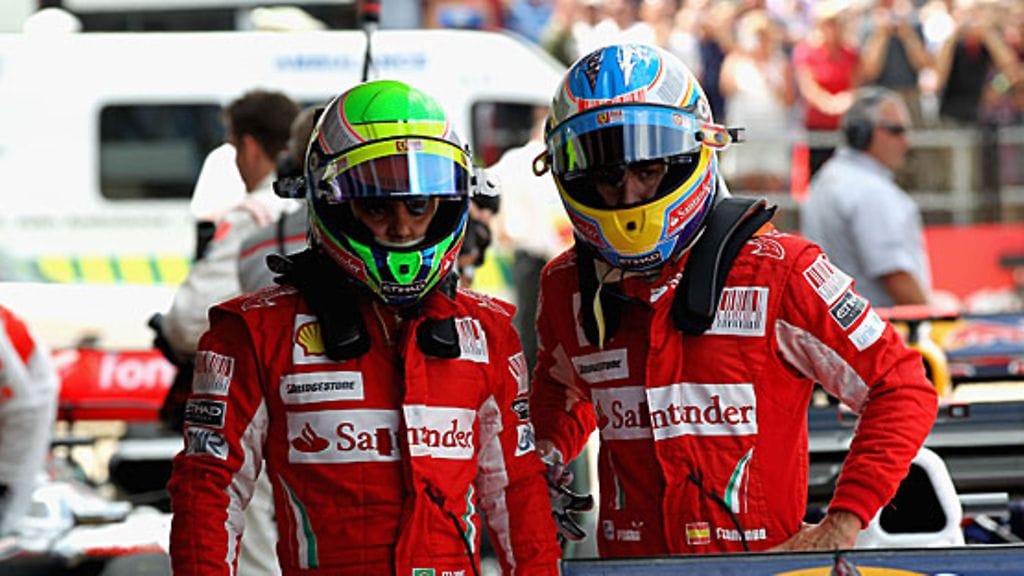 Felipe Massa ja Fernando Alonso, kuva: Malcolm Griffiths/Getty Images