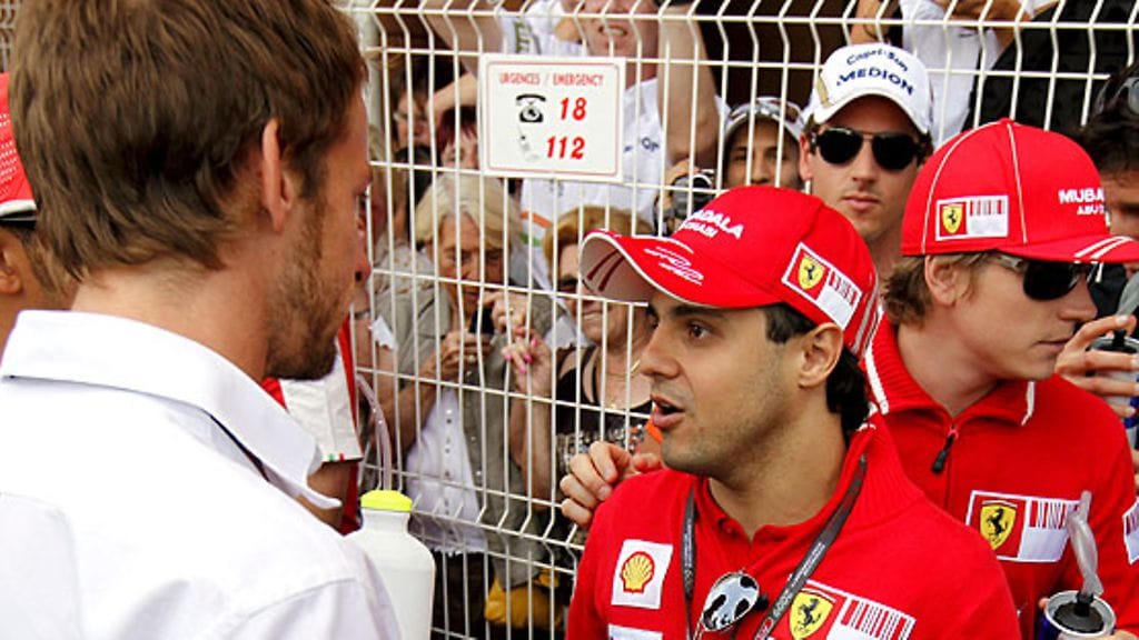 Jenson Button, Felipe Massa ja Kimi Räikkönen, kuva: EPA/KERIM OKTEN