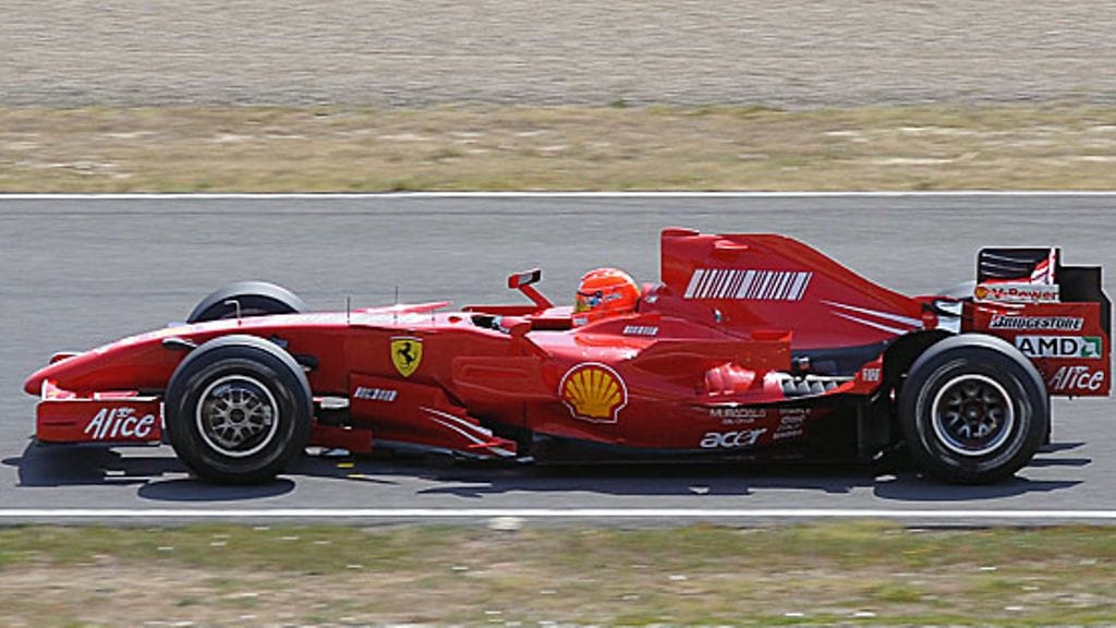 Michael Schumacher testaa Ferrari F2007 -autoa Mugellossa. Kuva: Carlo Ferraro/EPA.
