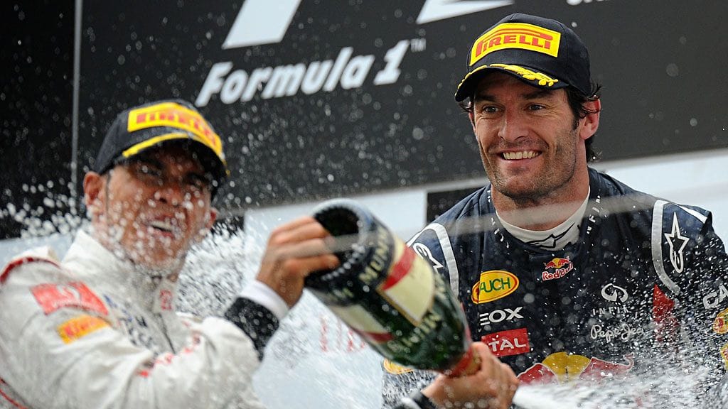 Mark Webber nousi palkintopallille Kiinan GP:ssä.