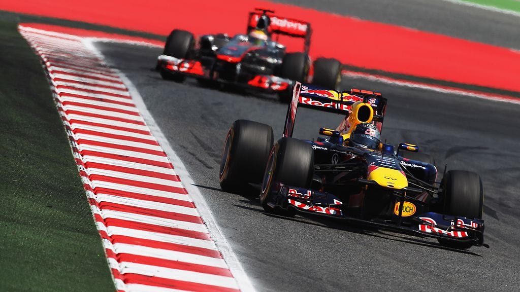 Sebastian Vettel ja Lewis Hamilton Espanjan GP:ssä