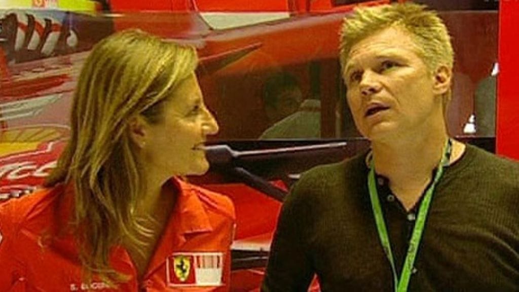 Mika Salo Ferrarin varikolla Monzassa, kuva: MTV3