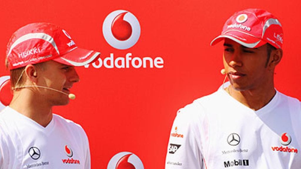 Heikki Kovalainen ja Lewis Hamilton, kuva: Mark Thompson/Getty Images