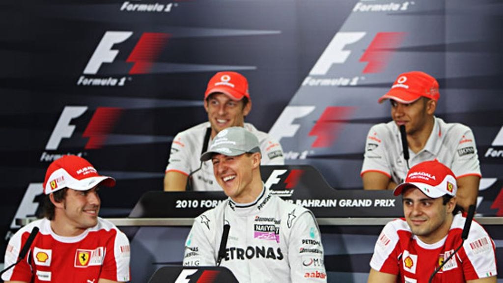 Bahrainin GP:n torstain lehdistötilaisuus, kuva: Mark Thompson/Getty Images