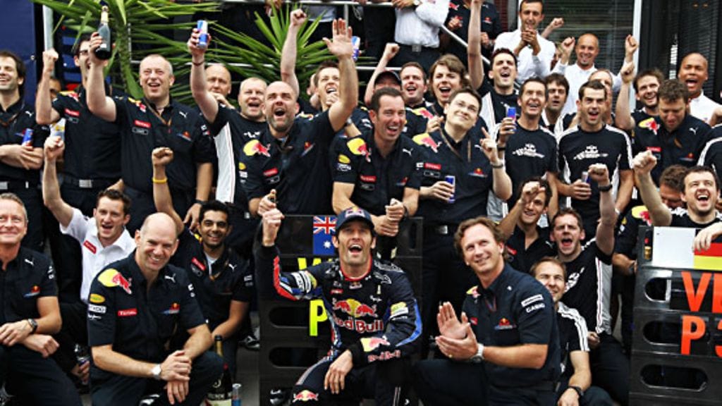 Red Bull -talli juhlii, Photo: Paul Gilham Getty Images Sport