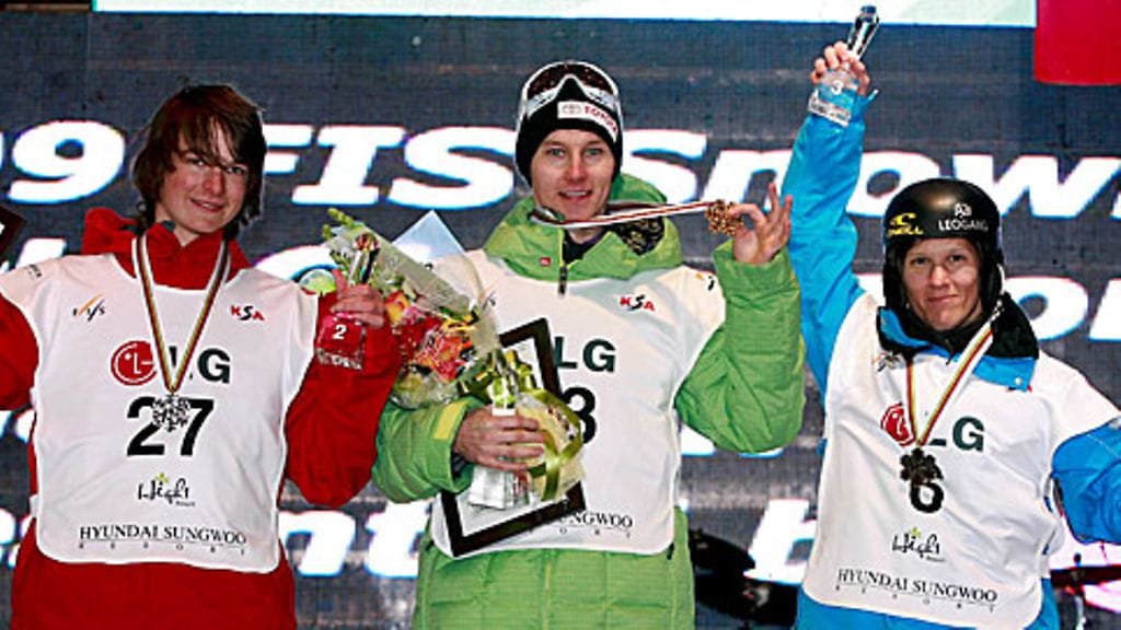 Markku Koski (kesk.), Seppe Smits ja Stefan Gimpl, kuva: EPA/JEON HEON-KYUN