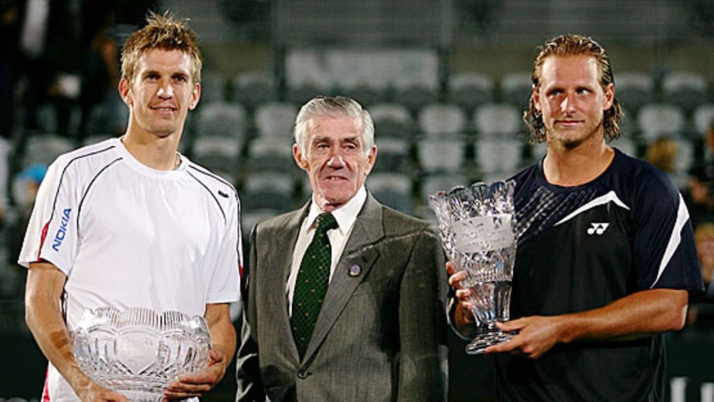 Jarkko Nieminen, Ken Roswell ja David Nalbandian, kuva: Matt King/Getty Images)