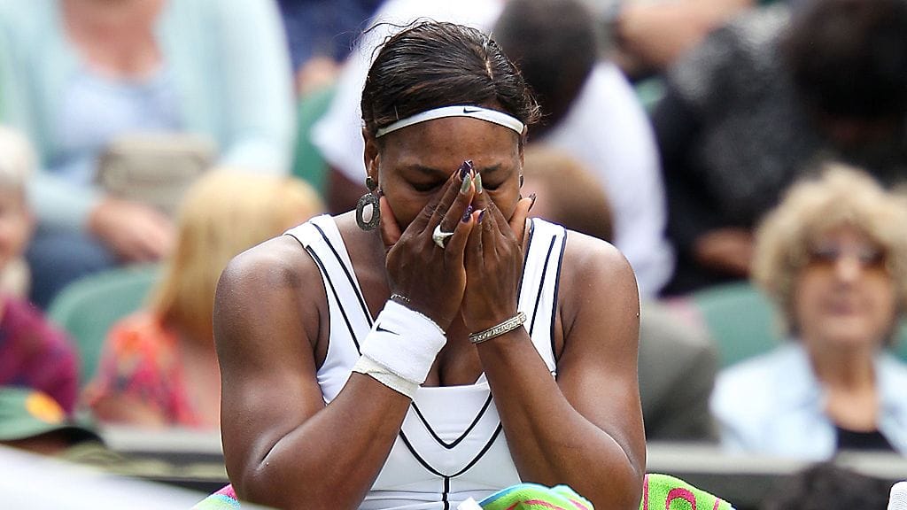 Serena Williams liikuttui voitostaan.