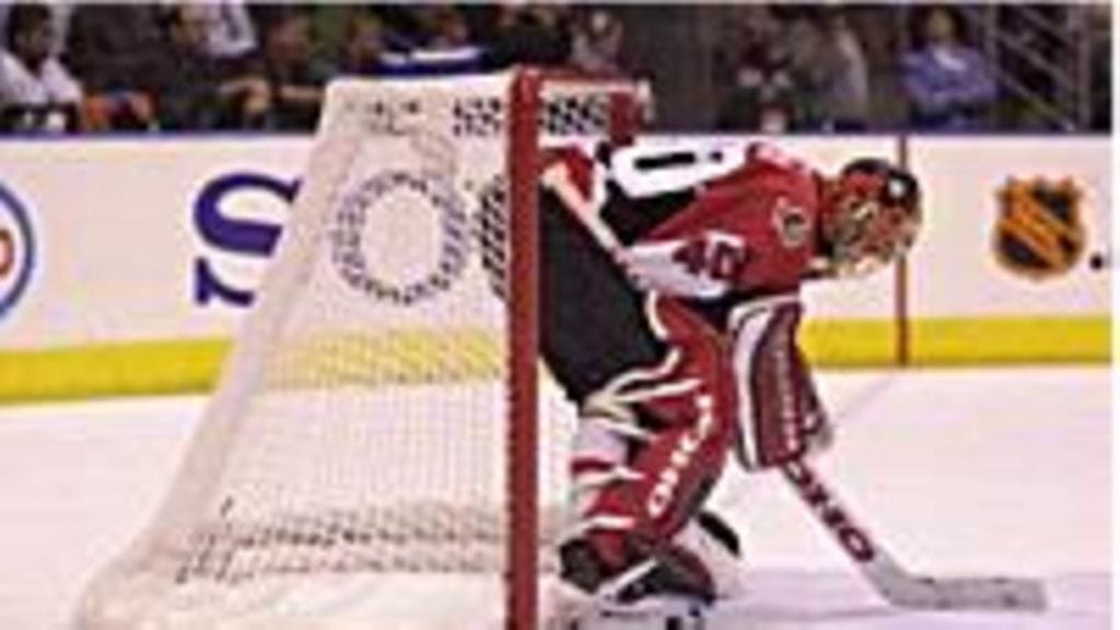 Patrick Lalime. Photo: Harry How/ALLSPORT