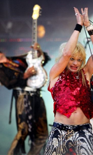 Andy McCoy ja Michael Monroe Ruisrockissa 2008. (Kuva: Roni Rekomaa/Lehtikuva)