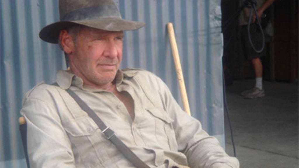 Harrison Ford Indiana Jonesina 21.6.2007 (Kuva: Steven Spielberg / www.indianajones.com)