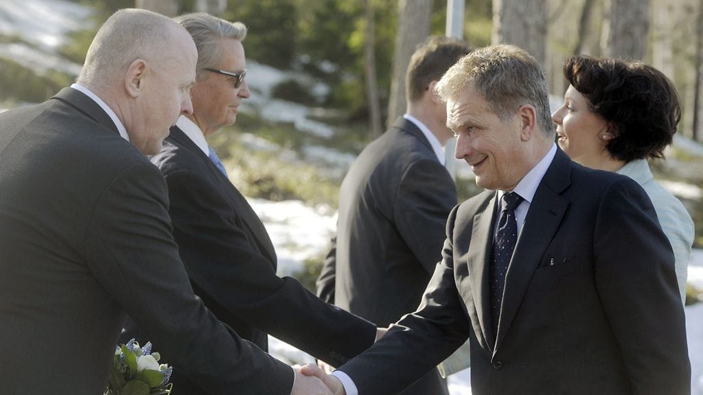Sauli Niinistö ja Jenni Haukio Salossa.