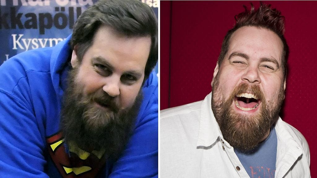 Koomikko Stan Saanila vuonna 2010 ja 2012.