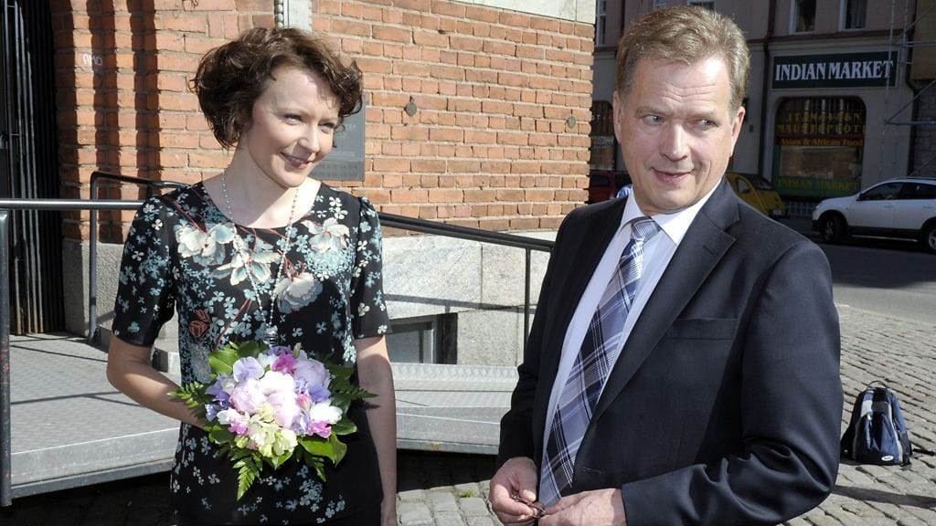 Tasavallan presidentti Sauli Niinistö ja puoliso Jenni Haukio.