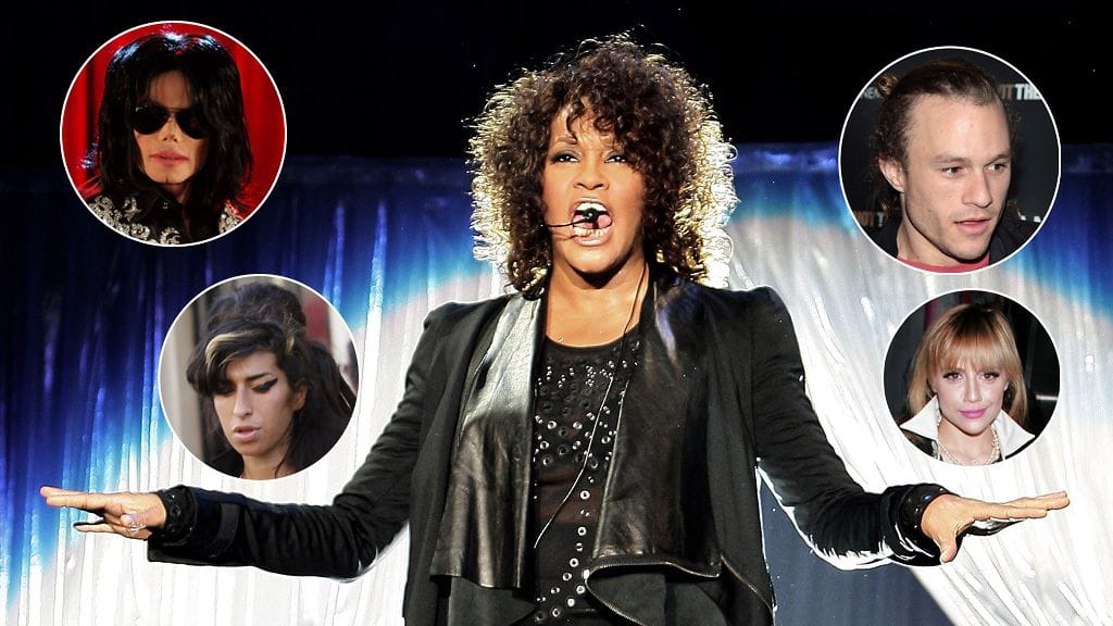 Whitney Houstonin lisäksi monet tähdet ovat menehtyneet traagisesti.
