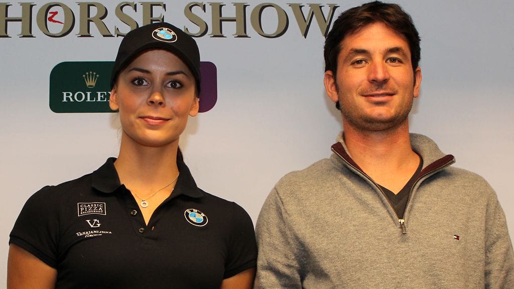 Jenni Dahlman-Räikkönen valmentajansa Steve Guerdatin kanssa.