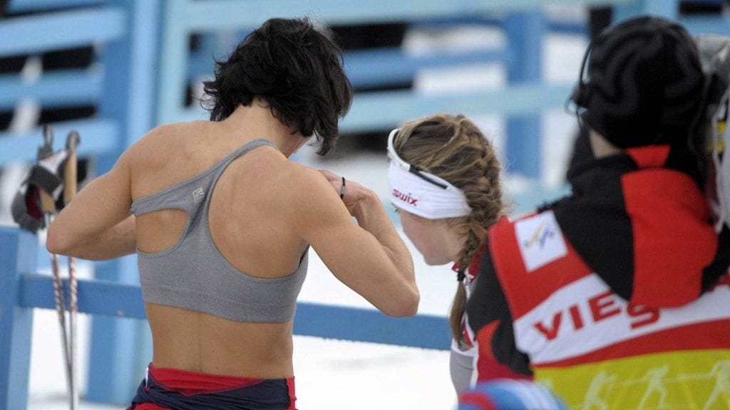 Marit Björgenin tiukkaakin tiukempi ylävartalo paljastui jo vaatteidenvaihdossa.