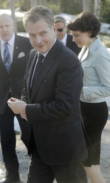 Sauli Niinistö ja Jenni Haukio Salossa.