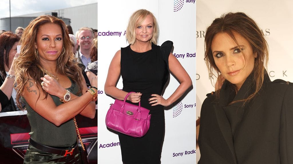 Melanie B, Emma Bunton ja Victoria Beckham vuonna 2012.