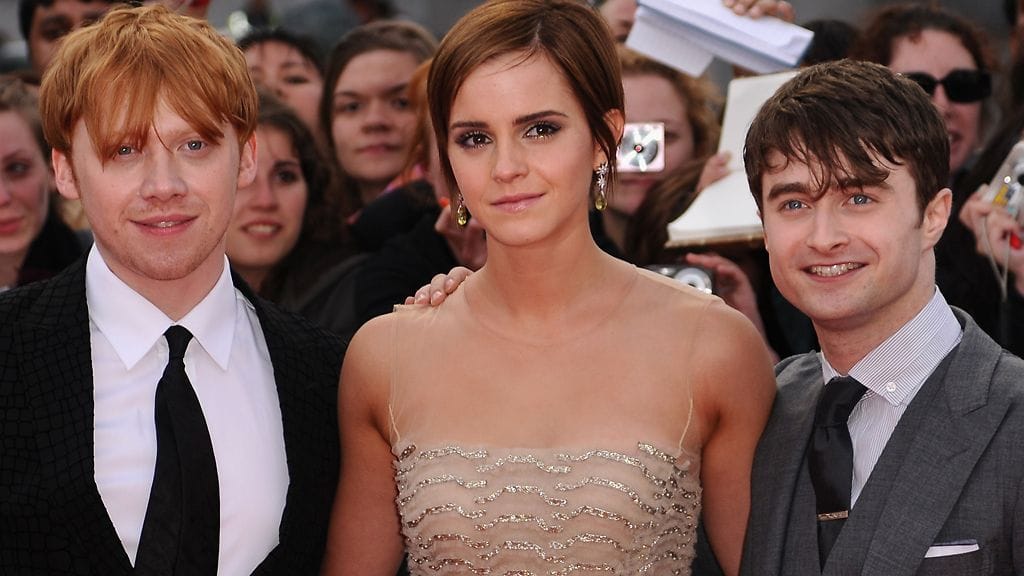 Harry Potter -tähdet edustavat yhdessä vuonna 2011.