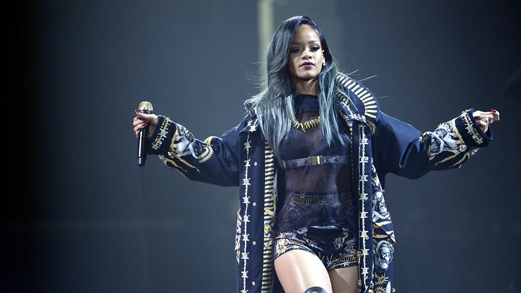 Rihanna esiintyi Helsingin Hartwall-areenalla vuonna 2013.