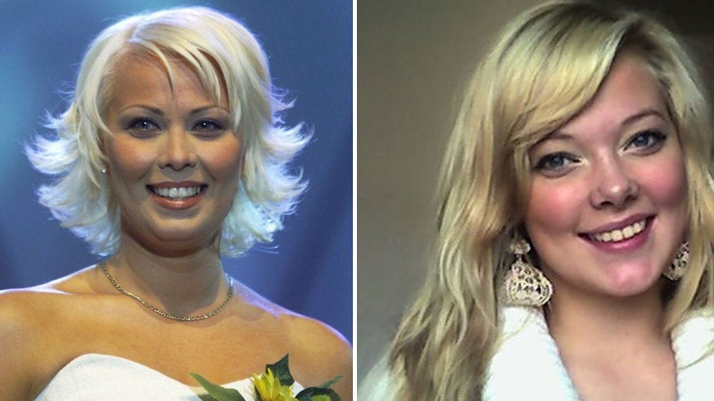 Johanna Pakonen ennen tangokuningattareksi kruunaamistaan vuonna 2001 ja vuonna 2013 tangokuningattareksi pyrkivä nimikaima Johanna Pakonen.